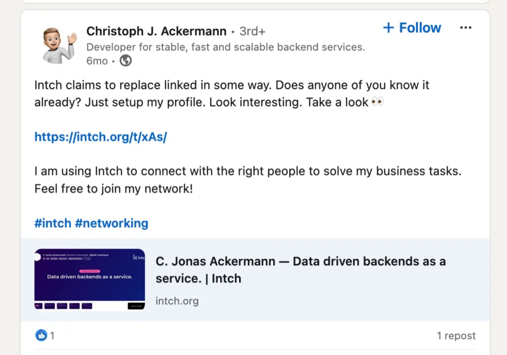 Customer review of Intch